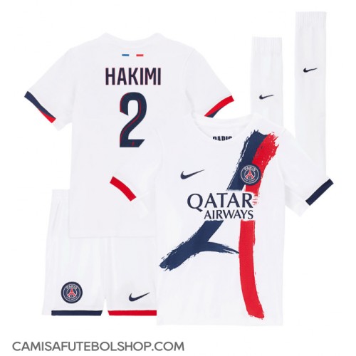 Camisa de time de futebol Paris Saint-Germain Achraf Hakimi #2 Replicas 2º Equipamento Infantil 2024-25 Manga Curta (+ Calças curtas)